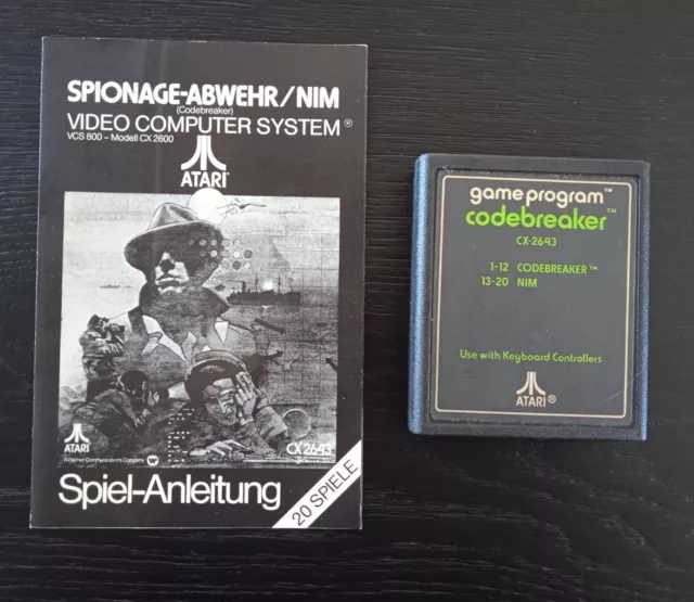 Codebreaker - Spiel mit Anleitung für Atari 2600