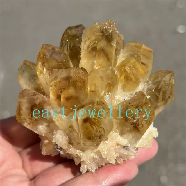 200g+ New Find yellow Phantom Quartz Crystal Cluster Mineral Specimen healing 1x