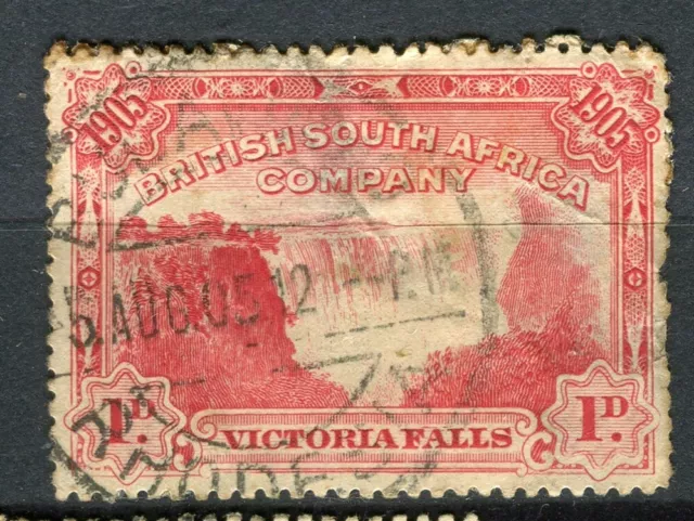 RHODESIA; 1905 early Victoria Falls issue used 1d. value