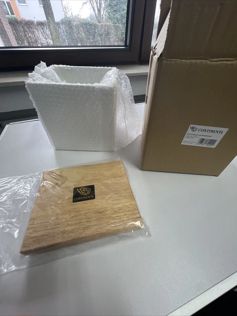 Continenta Vorratsdose mit Holzdeckel 18,5 x 16 x 20,5 cm weiß Keramik 3921