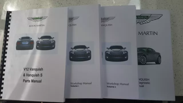 Aston Martin V12 Vanquish 01-07 Parts Workshop & Obd Manual Set Reprinted