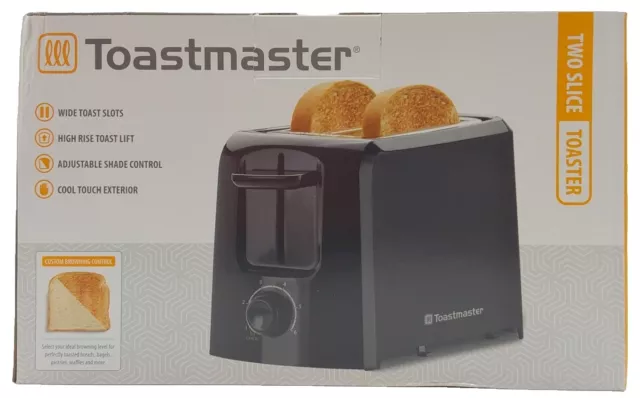 Toastmaster TM-24TS Two Slice Toaster Adjustable Shade Control Wide Toast Slots