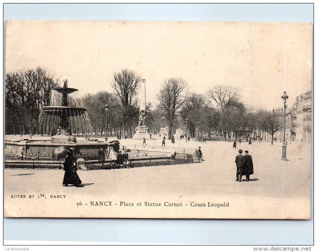54 NANCY -place et statue carnot -- cours leopold ---