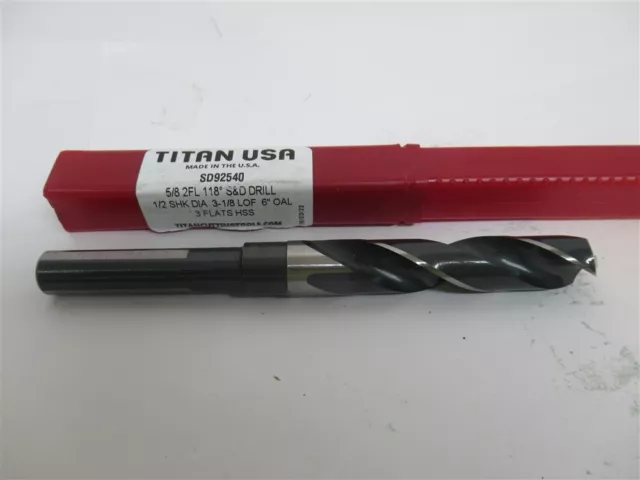 Titan SD92540 , 5/8" HSS S&D Reduced Shank Drill Bit