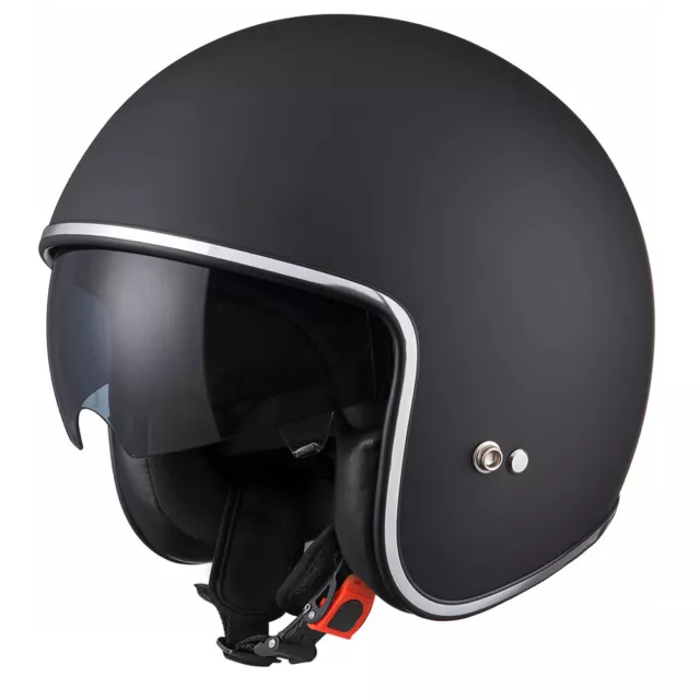 Zorax 601 Open Face Motorbike Helmet Scooter Inner Sun Visor Matt Black