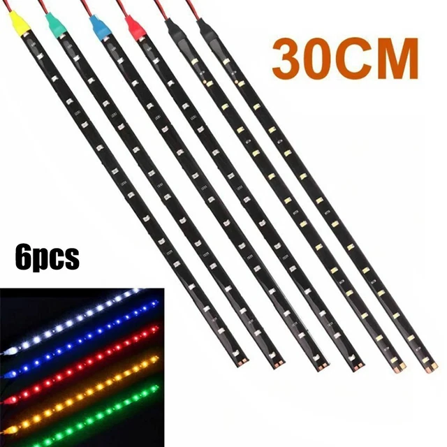 6 Pack Car LED Light Strip Waterproof 1210 3528 SMD Bright and Durable