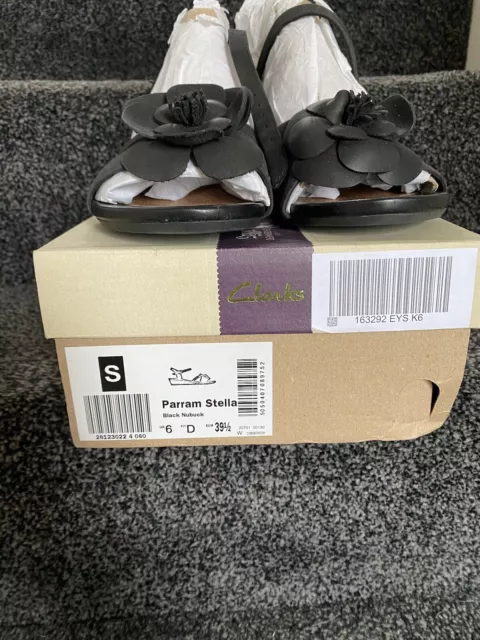 CLARKS PARRAM STELLA Black NUBUCK Sandals Size 6D 30.00 PicClick UK