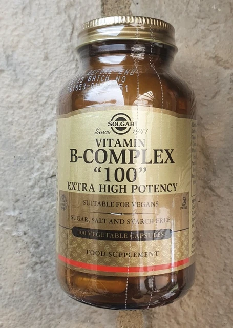 SOLGAR VITAMIN B-COMPLEX "100" Extra High Potency 100 x Vegetable ...