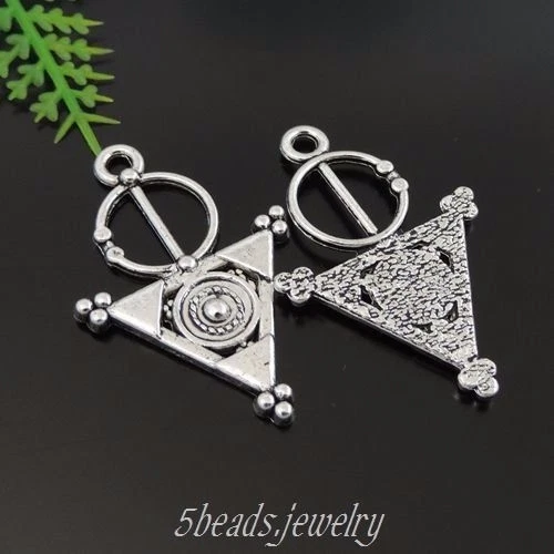 36 Stück Antike Silber Legierung Dreiecke und Kreise Anhänger Charme Kunst 39421