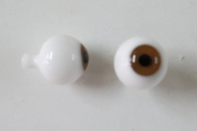 Yeux poupée ancienne Marron 9 mm Brown mouth blown eyes for antique