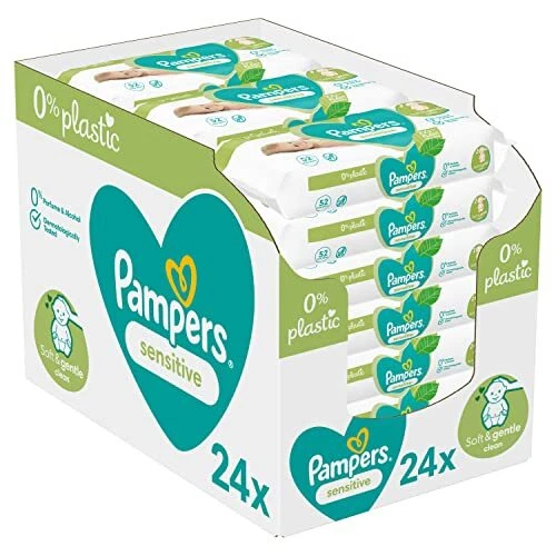 Pampers Lingettes Bébé Sensitive 0%, 1248 Lingettes (Lot de 24x52)