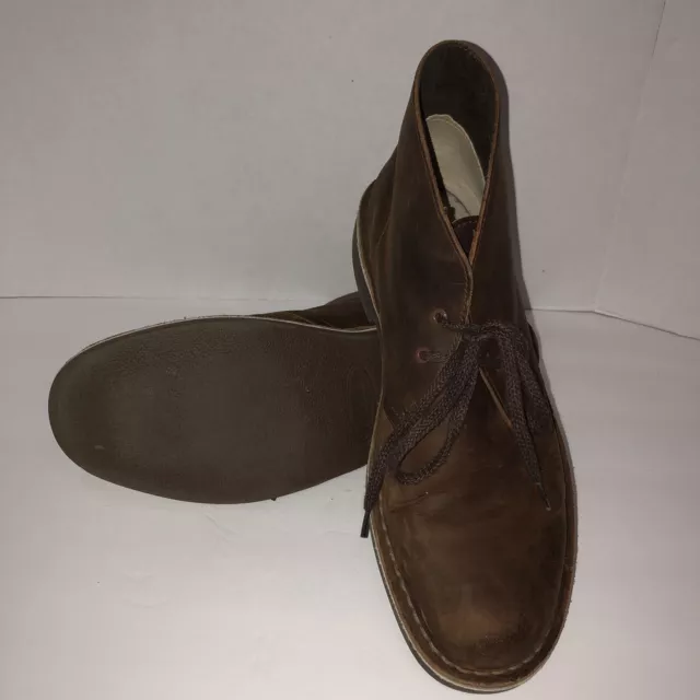 Clarks Bushacre 2 Mens Chukka Boot Size 8.5 M Brushed Leather Suede Brown