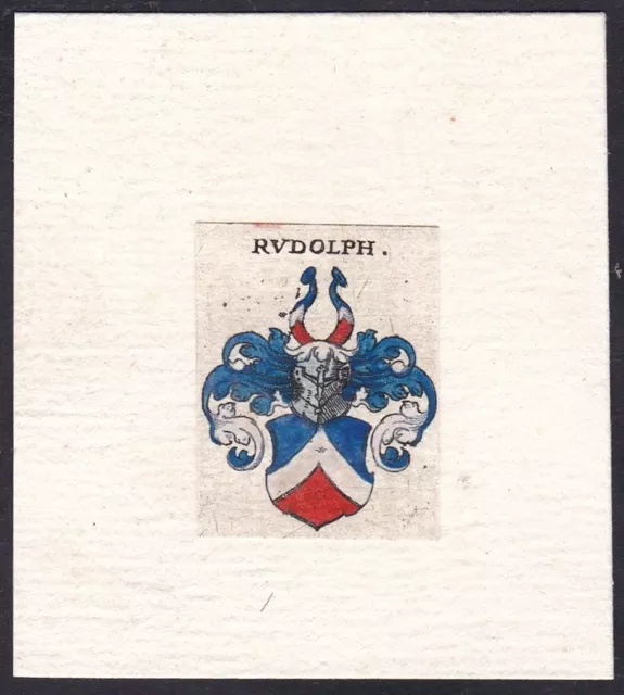 Rudolf Rudolph Emblem Coat Of Arms Heraldry Copperplate Engraving 17. Century