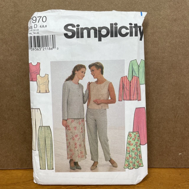 Simplicity Sewing Pattern 7970 UNCUT size D 4,6,8 Misses Jacket Top Pants Skirt