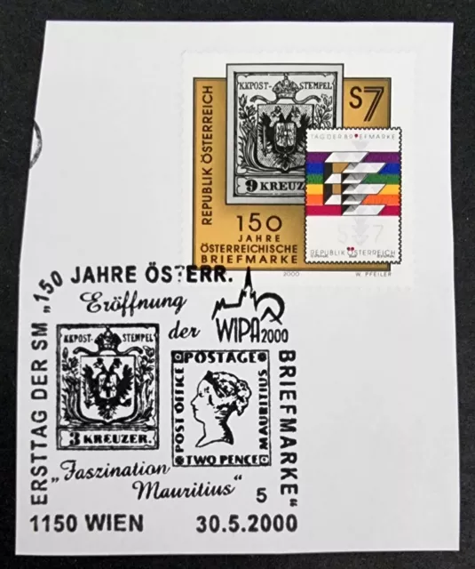 BRIEFMARKEN ÖSTERREICH WIPA 2000 ANK 2349 Ersttag Sonderstempel 150 JAHRE ÖSTERR