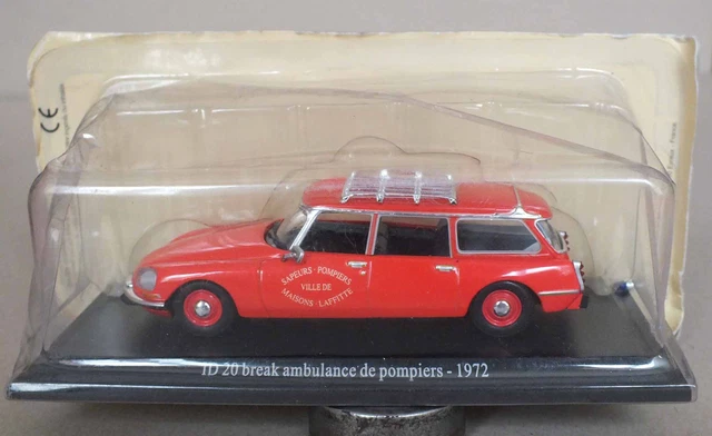Citroen Id 20 Break Ambulance Pompiers 1972 Atlas 1/43Eme Neuf Sous Blister !!