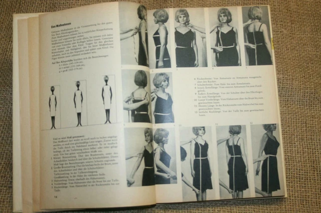 Fachbuch Hausschneiderei Schneiderin Schneidern Nähen Schnitte DDR 1966