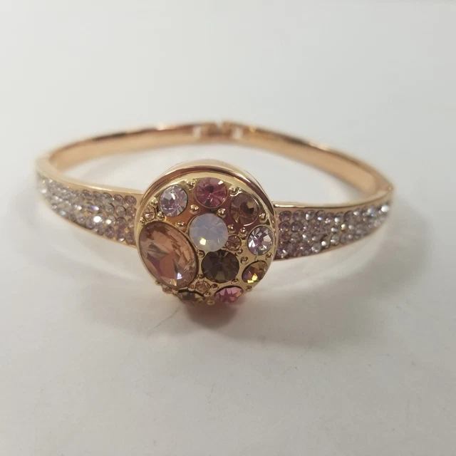 Ginger Snaps Rose Gold Tone Snap Button Charm Rhinestone
