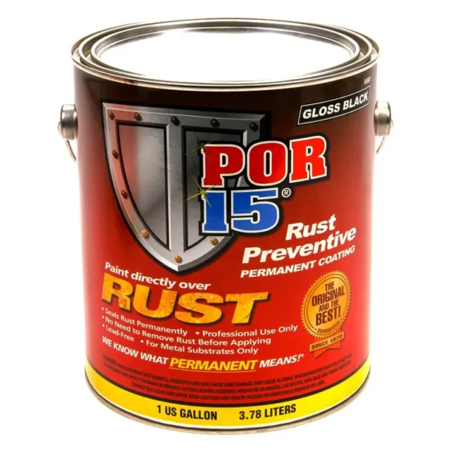 POR-15 45001 1 gal Gloss Black Spray-On Rust Preventive Coating