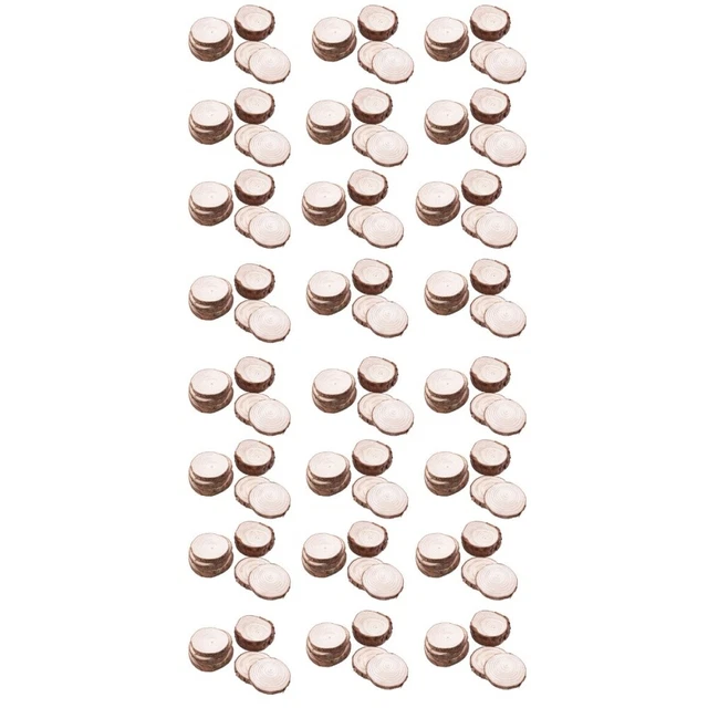 2x 10/60/100Pcs Zarte Vintage Runde Natürliche Holz Scheiben Für DIY Handwerk