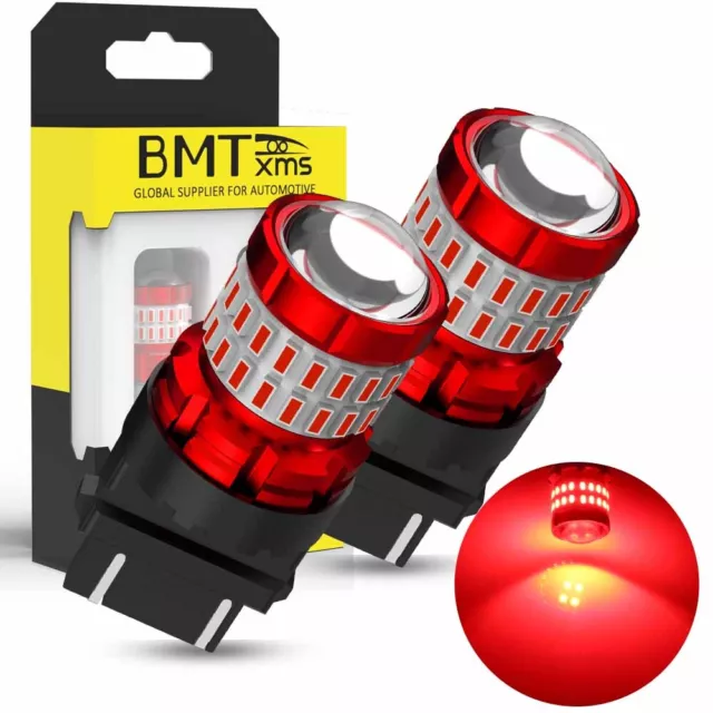 2X LED Brake Stop Tail Light Bulb Pure Red 3157 3156 4157 4057 Super Bright