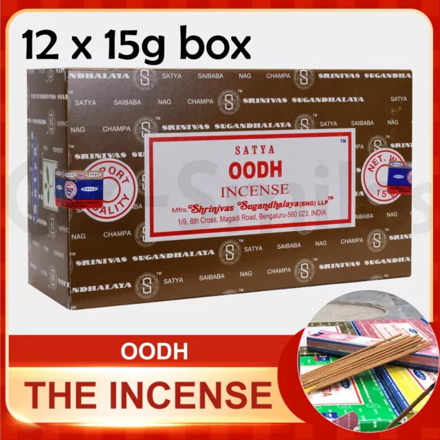 12 X 15g FRESH SATYA SAI BABA - OODH INCENSE STICKS NAG CHAMPA