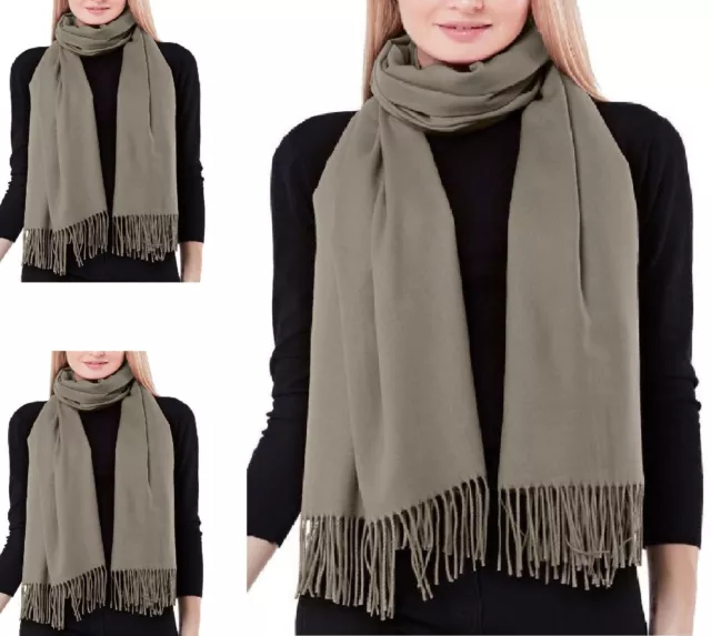 Cashmere Scarf Beige Ladies Wool Shawl Large Thick Warm Luxury Women's Wrap NEW