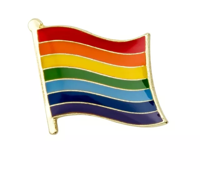 Rainbow Flag Enamel Pin Badge - LGBT Gay Pride Lapel Lesbian