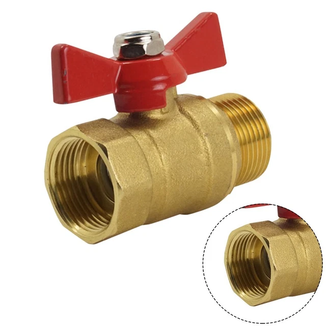 1/2Inch 3/4Inch Ball Valve Wing Handle Red IG AG Shut-off Valve Ball Valve Brass