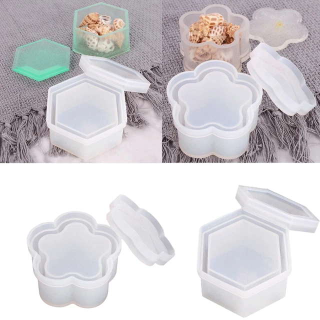 2x Silicone Jewellery Storage Box Mold Epoxy Resin Making Mould Craft DIY