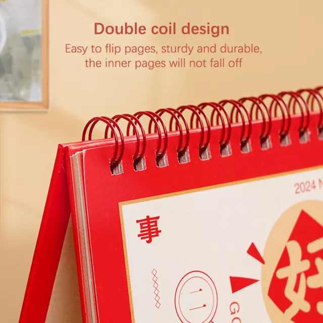 2024 New Calendar Cartoon Cute Calendar Desktop Planner Notepad Coil Calendar