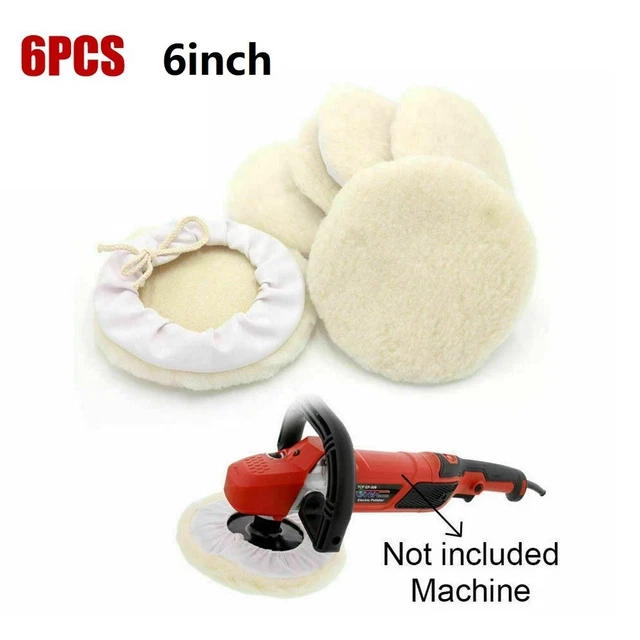 6pcs Wool Wheel Polishing Pad For Buffing Automotive/marine/aerospace Coatings