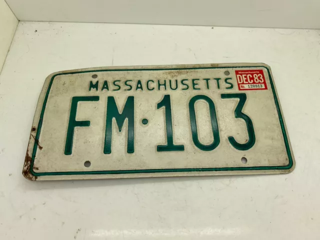 1983 Massachusetts License Plate Tag