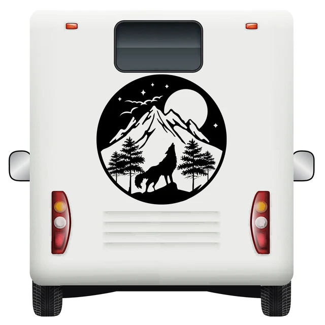 Moon Mountain Forest Fender Vent Vinyl Decal Sticker, JL