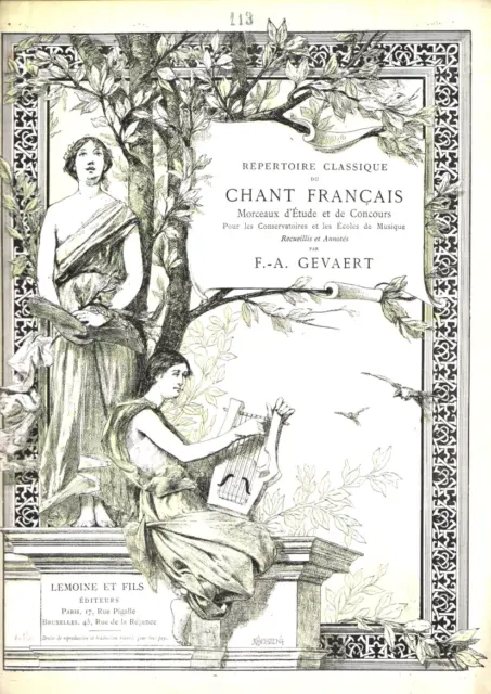 Gevaert. Repertoire Classique Du Chant Francais N°113 Oedipe A Colone Sacchini