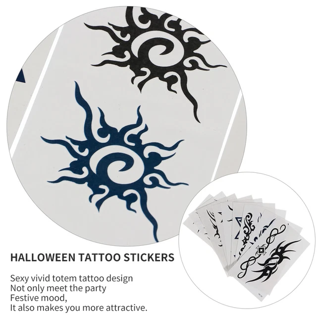 36 Pcs Disposable Waterproof Totem Tattoo Sticker Child Halloween Body 3
