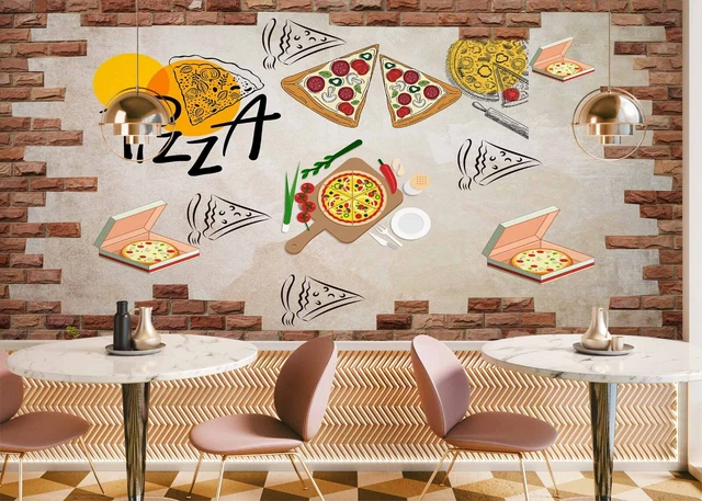 Papier Peint Adhésif 3D Rétro Style Café - Autocollant, Motif Décoratif Pour Mur