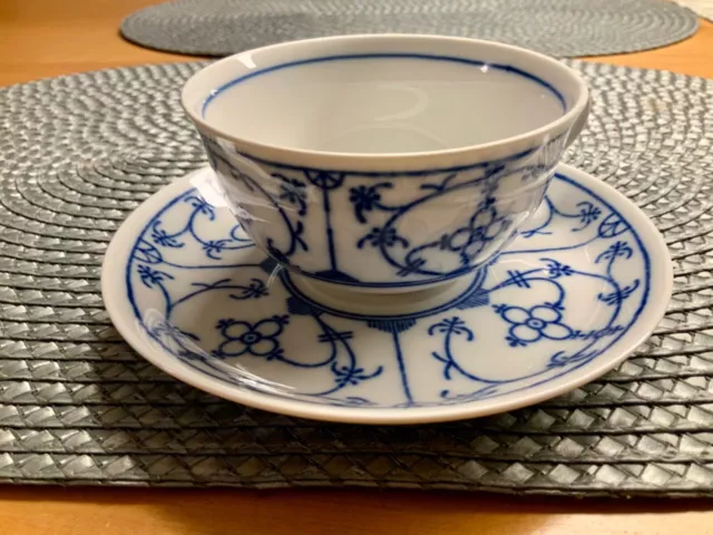 Winterling Tasse + Untertasse Indischblau Strohblume wie neu Kaffeeservice Tee