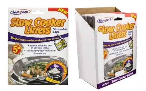 Sealapack Slow Cooker Liners Pk of 5 For Round & Oval Slow Cookers No Mess Bags