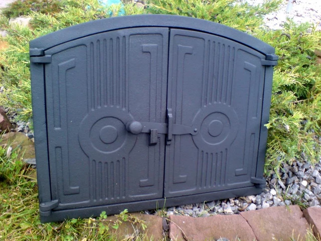 Porte du four Porte du four en bois Porte du four Fonte Fumoir en fonte...