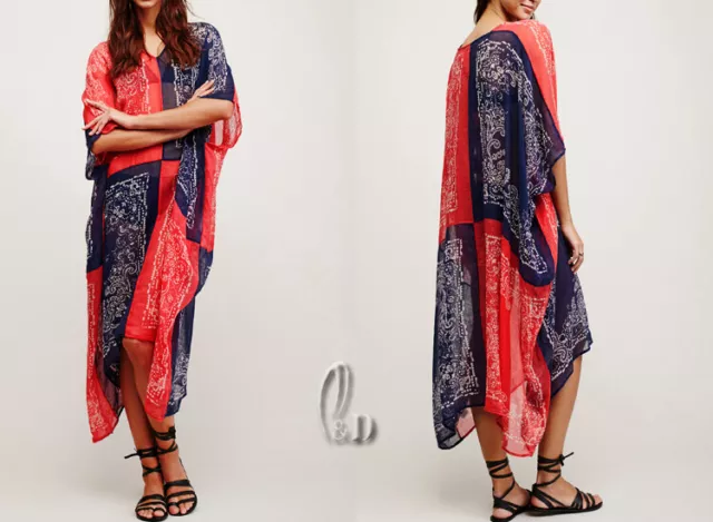 Au Stock Womens Oversize Chiffon Kaftan Beach Kimono Dress Bikini Cover Up Sw092