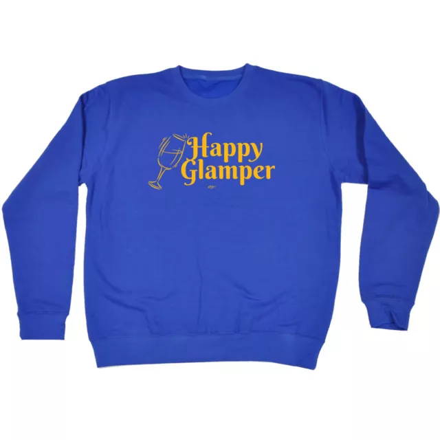 Happy Glamper Camping - Mens Womens Novelty Funny Sweatshirts Jumper Sweatshirt