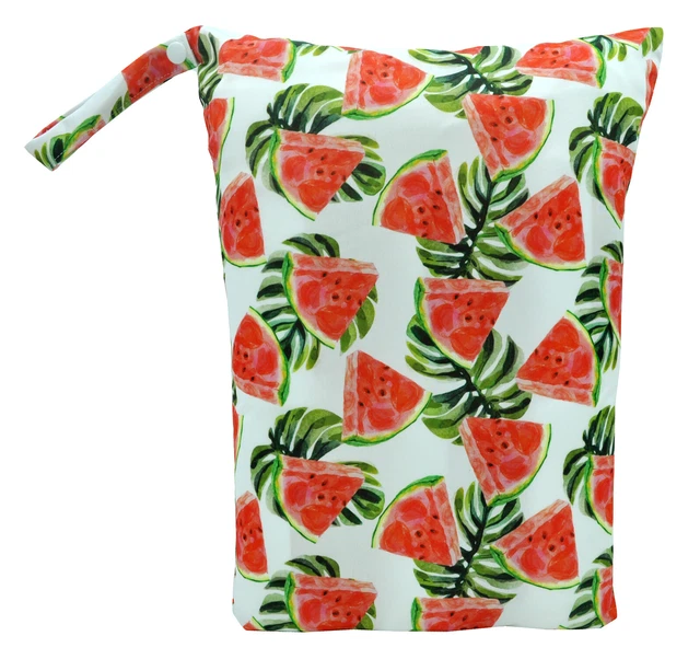 Reusable Baby Cloth Diaper Nappy Wet & Dry Bag  Watermelons 2