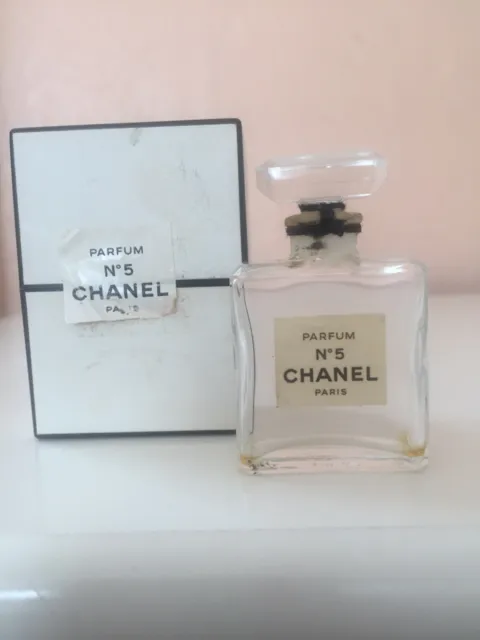 EMPTY VINTAGE CHANEL NO 5. MINIATURE 7ml PARFUM BOTTLE BOXED.