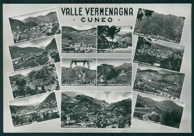 Cuneo Valle Vermenagna Mappa Foto FG cartolina MZ1007