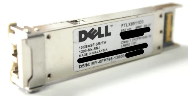 Dell FP798 FTLX8511D3 XFP 10GBASE-SR/SW 1200-Mx-SN-I 850nm 10Gb/s Transceiver