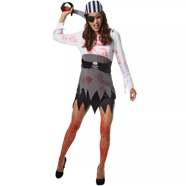 Costume infermiera sexy zombie carnevale halloween abito vestito donna  horror nu