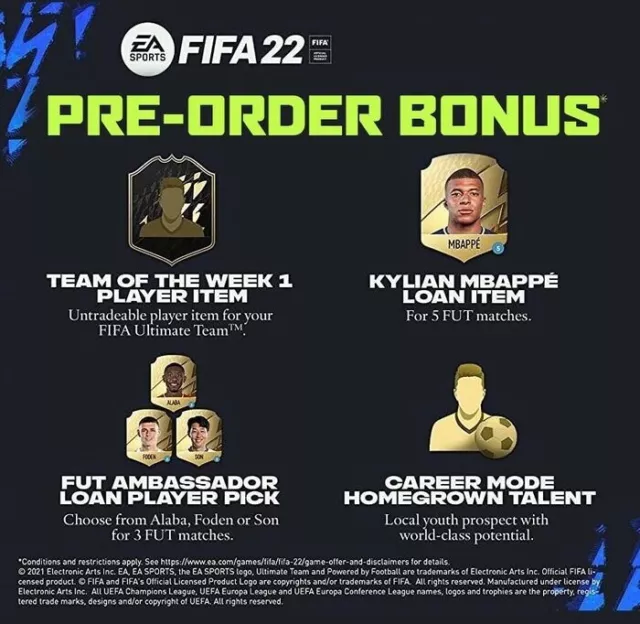 FIFA 22 PRE-ORDER Bonus DLC + Exclusive In-Game Fut Kit (NO GAME