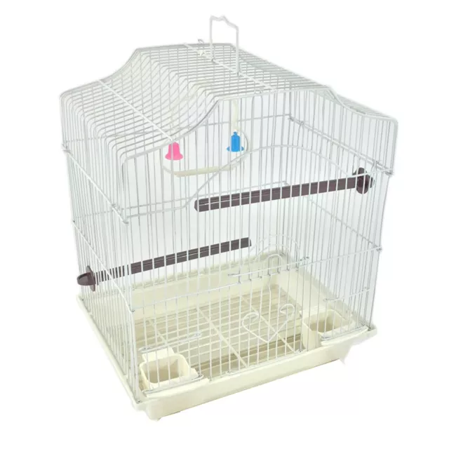 14" Small Parakeet Wire Bird Cage for Finches Canaries Hanging Travel Bird House