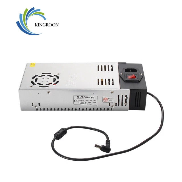KINGROON 24V 15A 360W Power Supply Transformer AC DC for 3D Printer ...